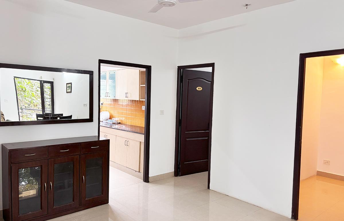 Suite hallway and kitchenette